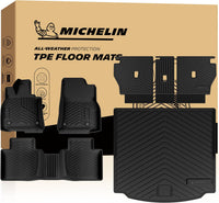 Michelin all-weather TPE floor mats, advanced protection for vehicles, durable and slip-resistant, custom-fit car mats.