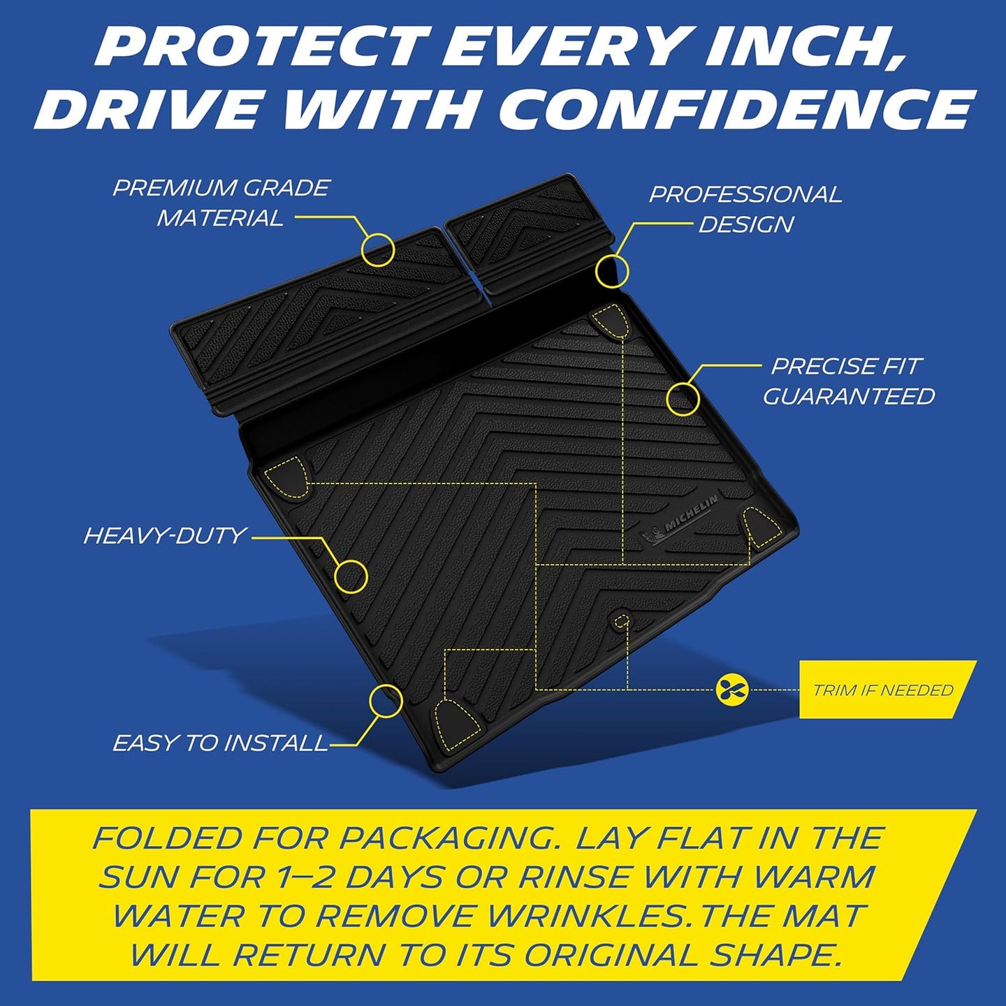 Michelin Bronco trunk mat overview: premium material, heavy-duty, easy to install