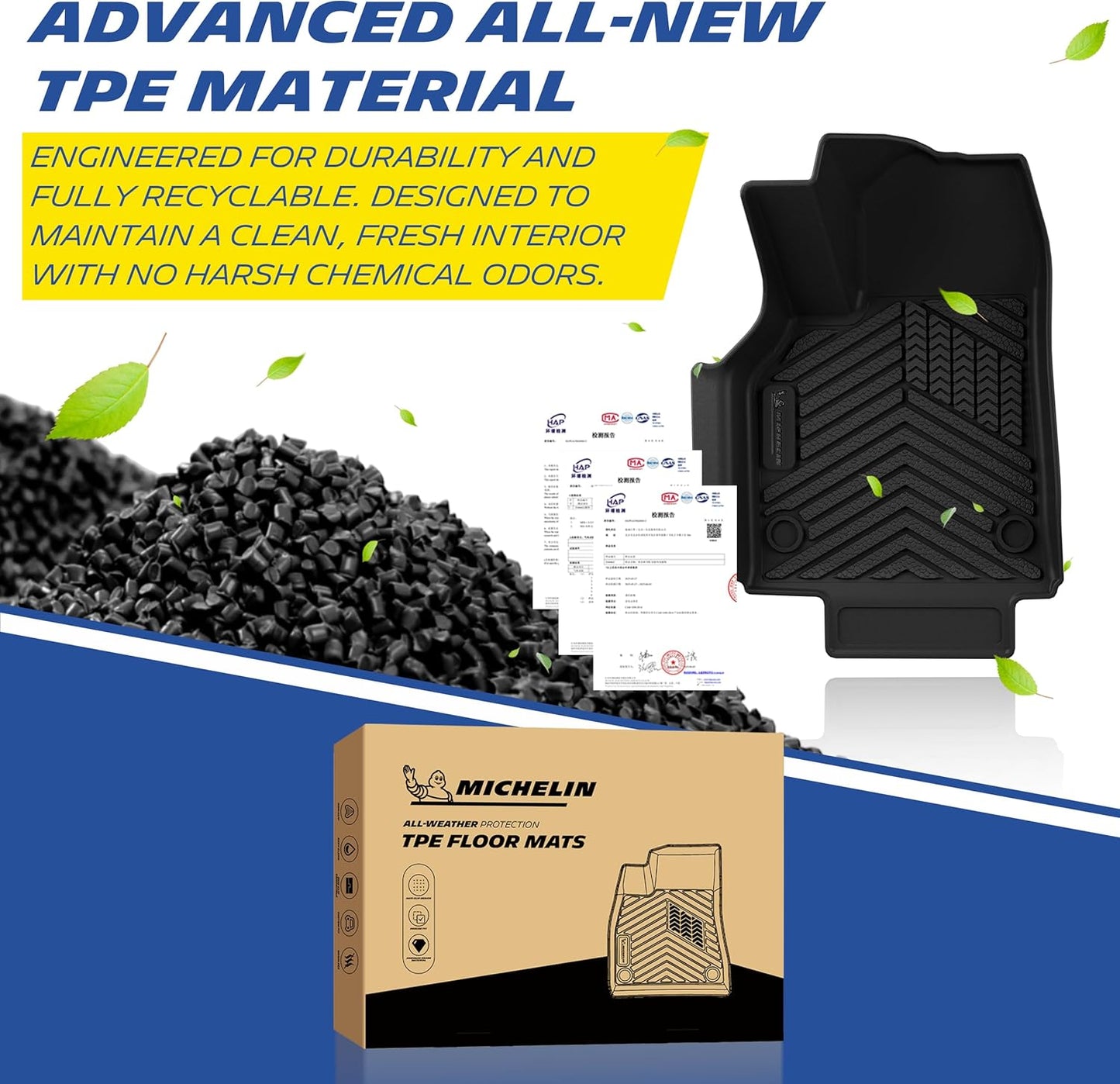 Michelin Floor & Trunk Mat Set for Tesla Model Y Juniper (2025-2026) 10PCS