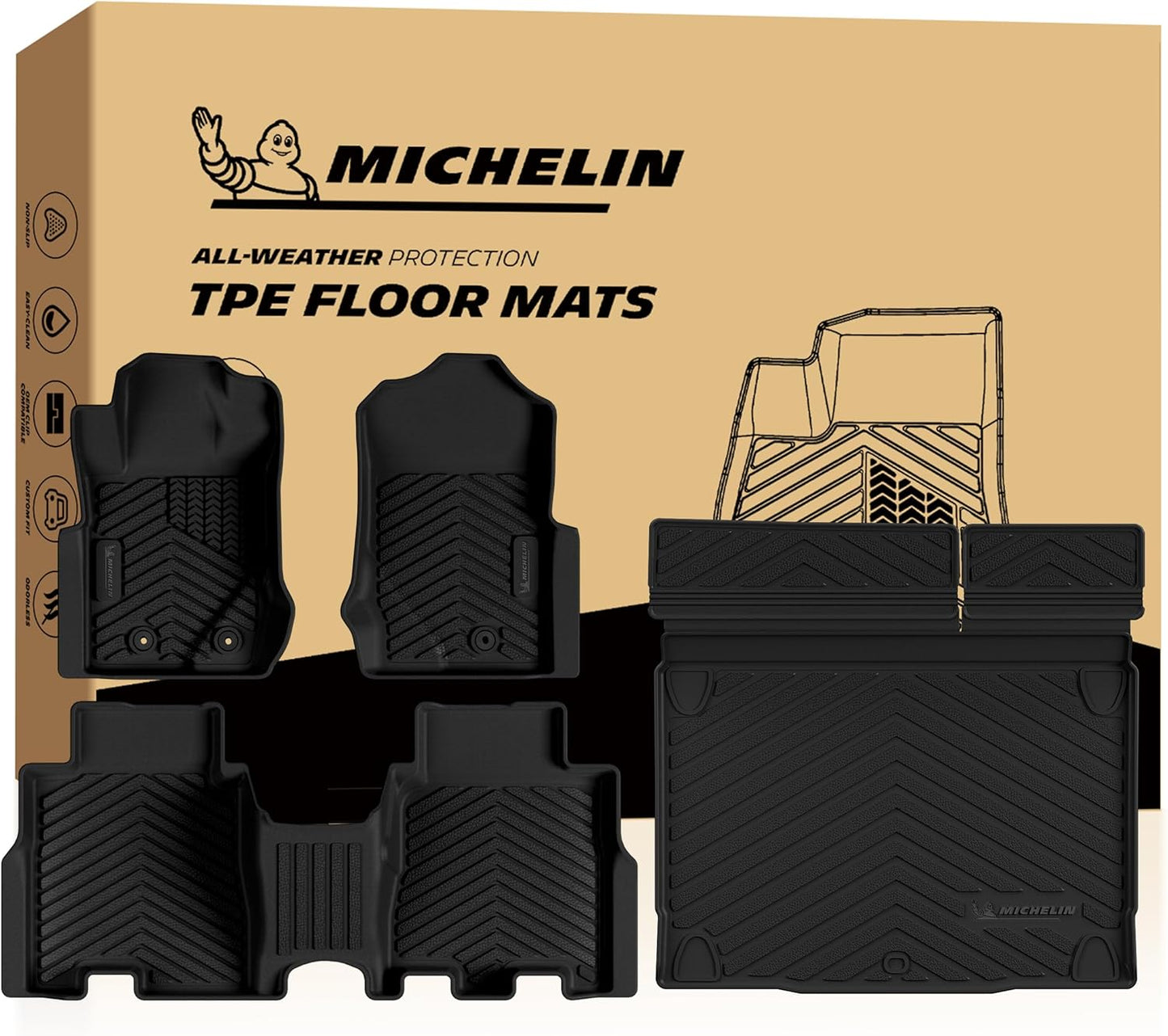 Michelin Premier Floor Mats & Trunk Mats Set for Ford Bronco 4-Door (2021-2026) - 4 Piece