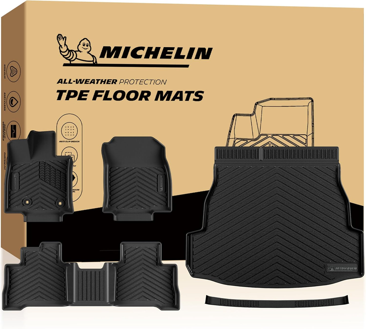 Michelin Premier Floor Mats & Cargo Mat for Toyota RAV4 Hybrid (2026-2027) - 5 Piece