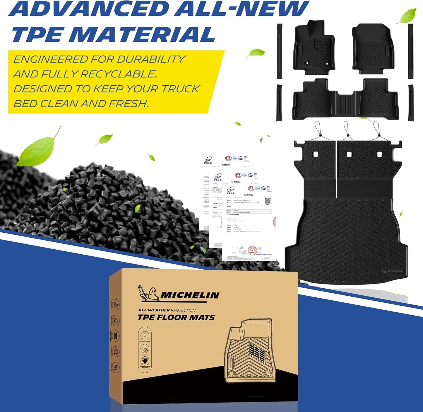 Michelin Floor & Trunk Mat Set for 2026 Toyota RAV4 Hybrid 8PCS