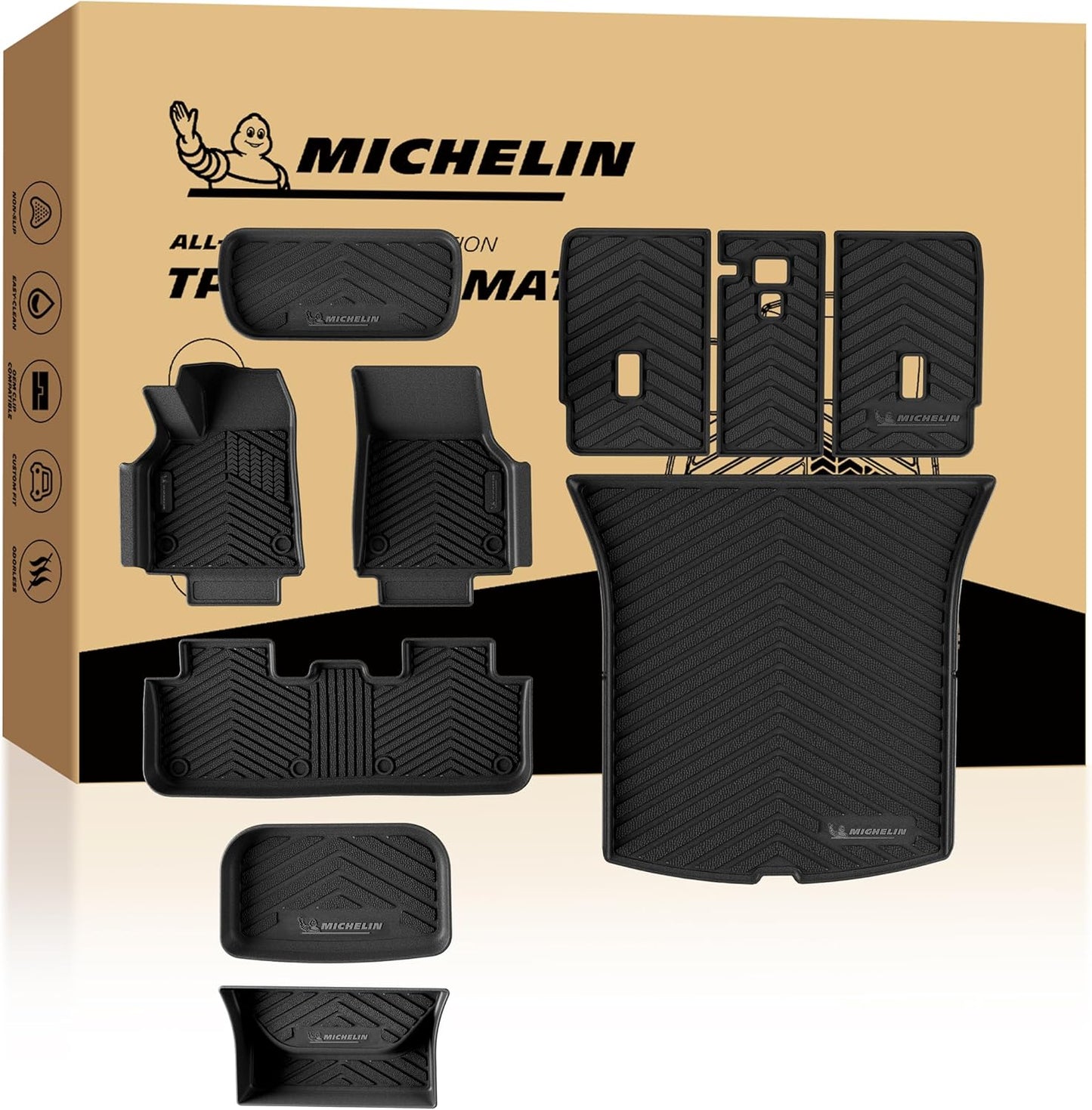Michelin Floor & Trunk Mat Set for Tesla Model Y Juniper (2025-2026) 10PCS