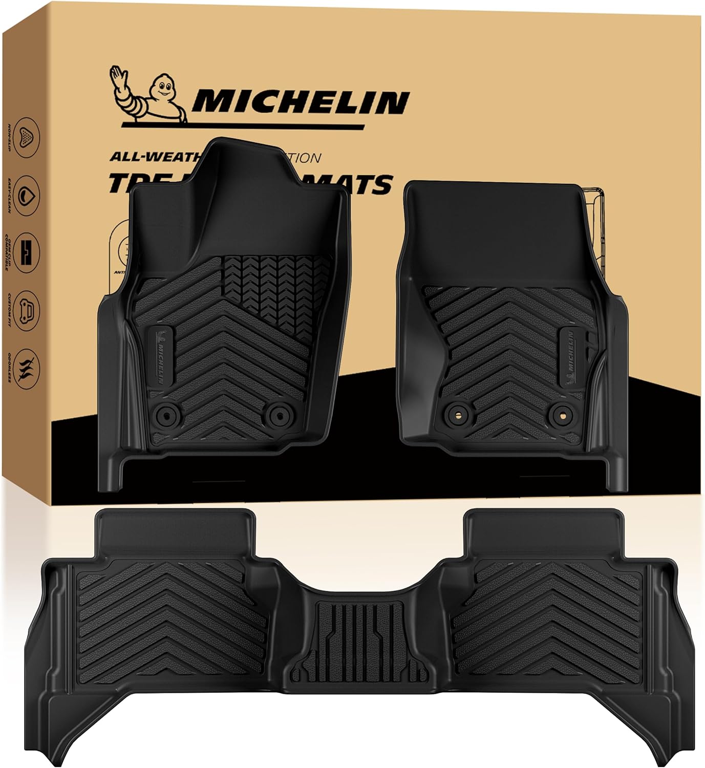 Michelin Premier Floor Mats for Toyota Tacoma Double Cab Gas Models (2024-2026)