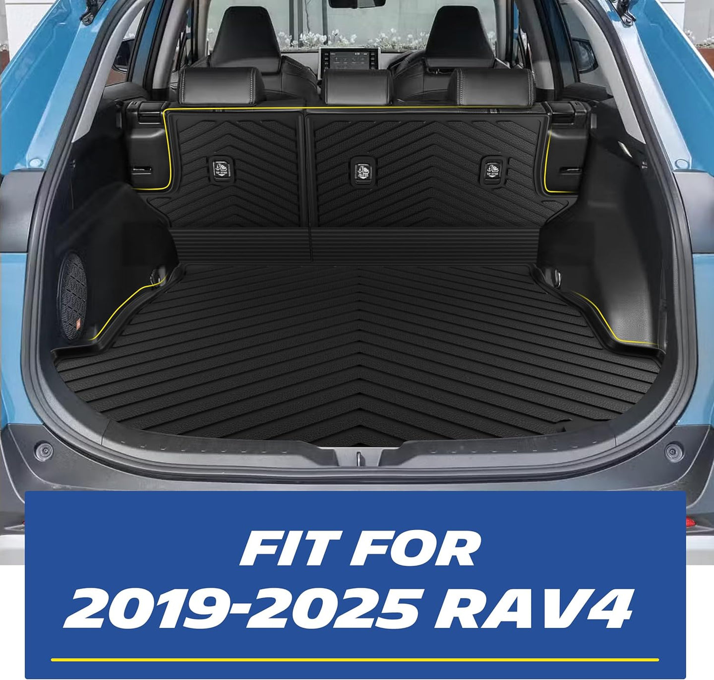 Full set Michelin trunk mat installed in 2019-2025 Toyota RAV4 (Gas/Hybrid)