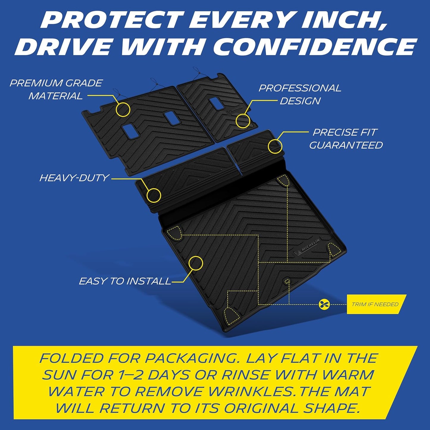 Michelin Premier Floor Mats & Trunk Mat Set for Ford Bronco 4-Door (2021-2026) - 3 Piece