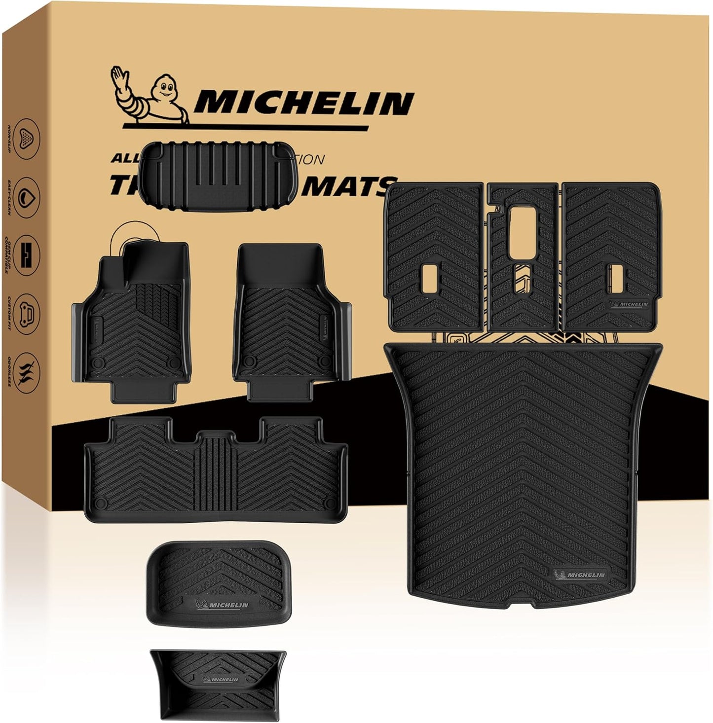 Michelin Premier Floor Mats & Trunk Mats for Tesla Model Y Standard 5-Seater 2025-2027 - 10 Piece