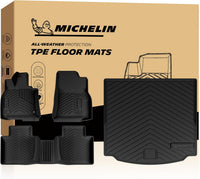 Michelin all-weather TPE floor mats, advanced protection for vehicles, durable and slip-resistant, custom-fit car mats.