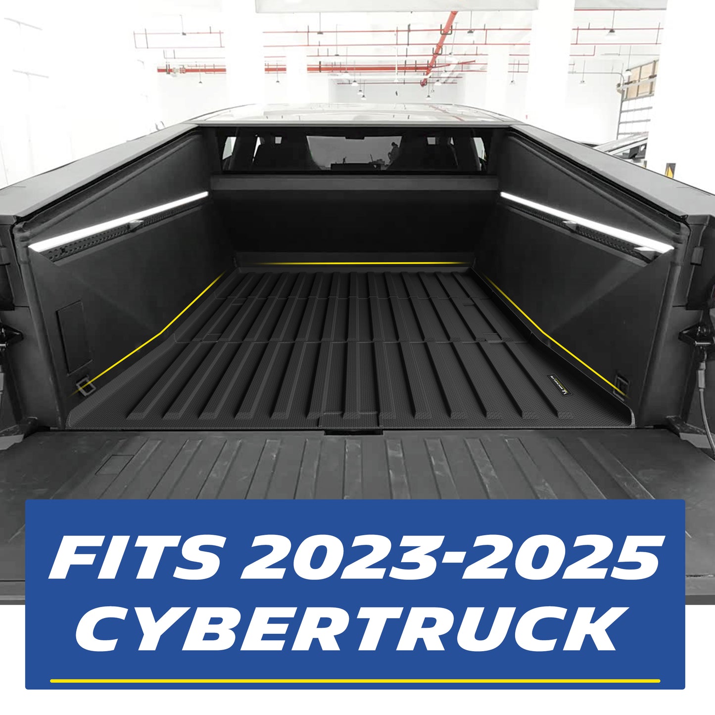 Michelin Truck Bed Mat for 2023 2024 2025 Tesla Cybertruck - Early Bed with Flat Front Wall, All-Weather Truck Bed Liner, Custom Fit, TPE Bedliner