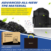 Michelin advanced new TPE material infographic, floor mats with storage bag
