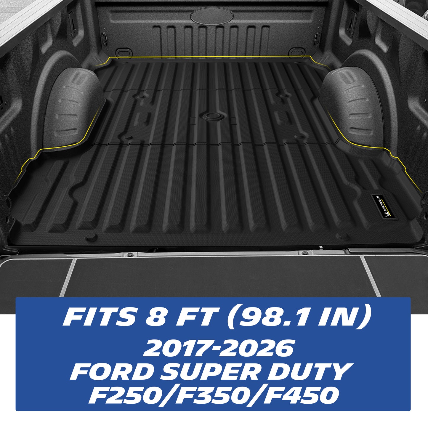TPE truck bed mat fits 2017-2026 Ford F250/F350/F450 with 8FT (98.1IN) bed
