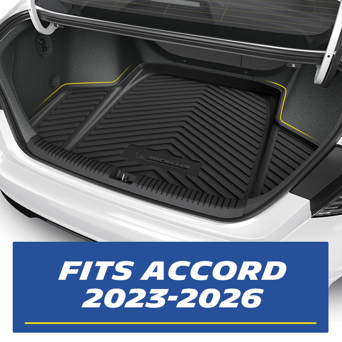 Michelin Floor Mats + Trunk Mat for 2023-2026 Honda Accord (Gasoline & Hybrid), 4PCS, Floor Liner + Trunk Mat, Custom Fit, Durable TPE