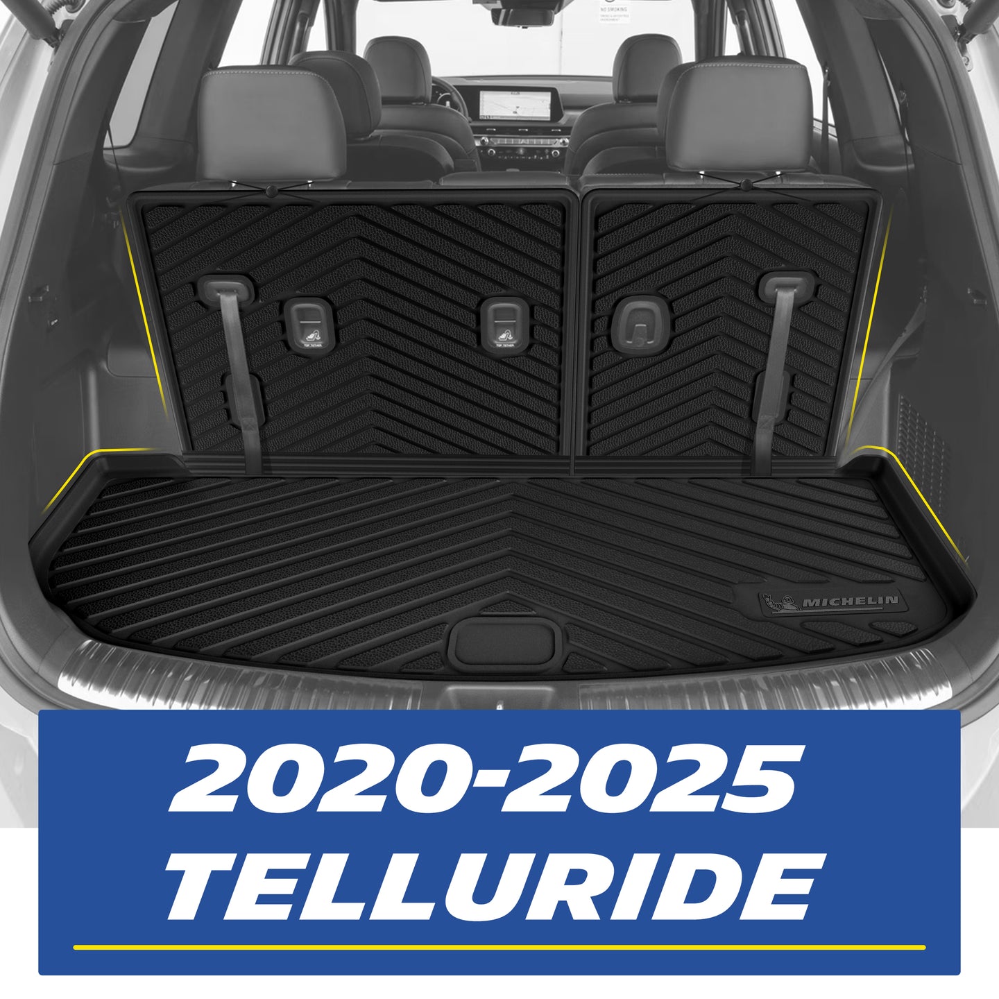 Michelin all-weather TPE trunk mat, custom-designed for 2020-2025 Kia Telluride, perfect custom-fit for your vehicle.