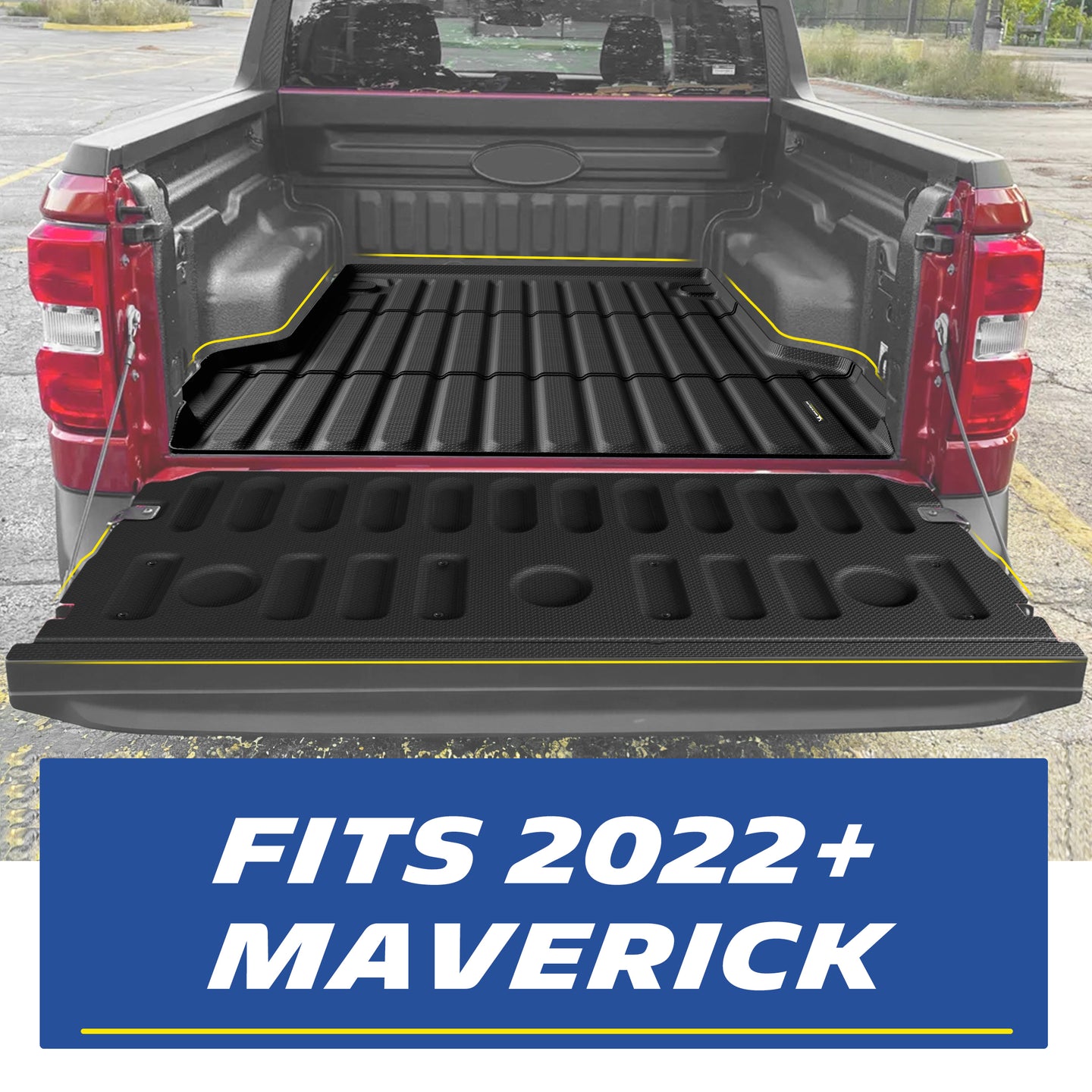 Truck Bed & Tailgate Mat Custom Fit For 2022+ Ford Maverick Pickup
