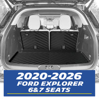 Michelin TPE cargo mat and backrest liners installed in 2020-2026 Ford Explorer 6 & 7-seater trunk.