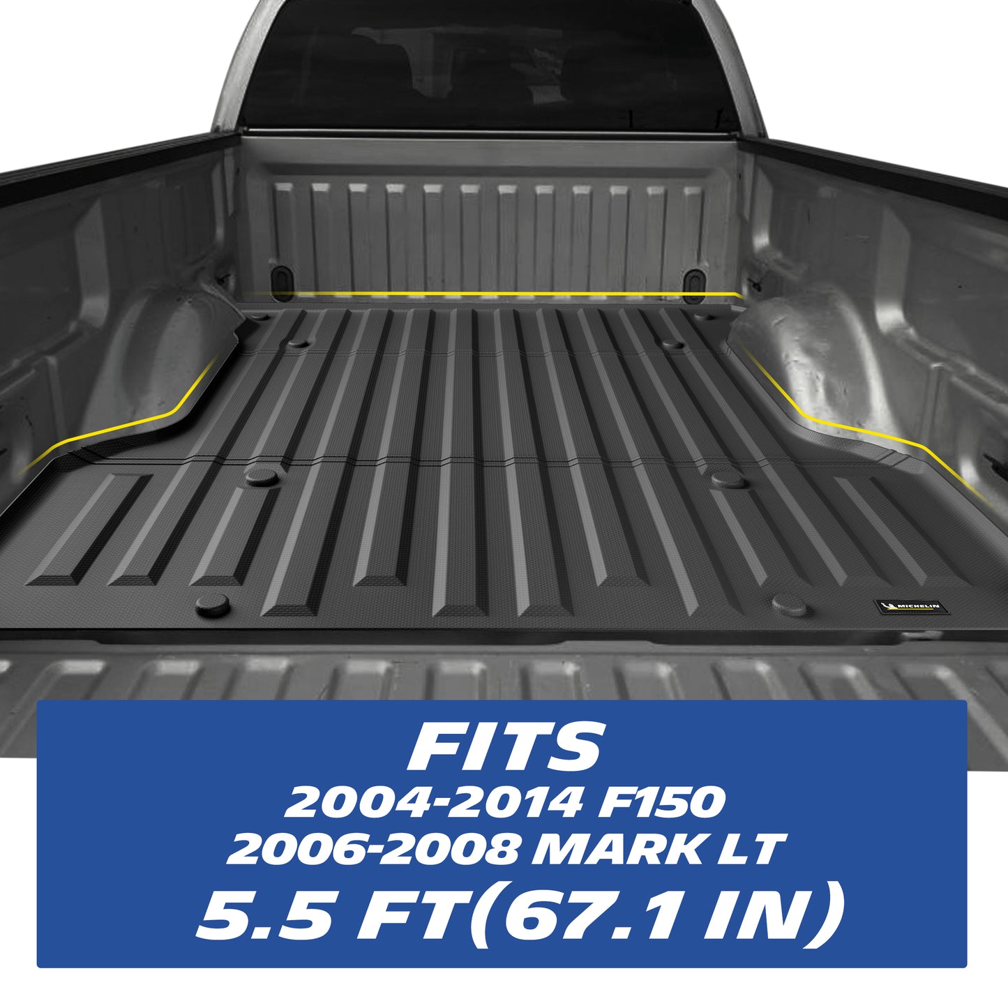 Michelin Truck Bed Mat for 2004-2014 Ford F-150/Lincoln Mark LT 2006-2008 - 5.5 FT Short Bed, All-Weather Truck Bed Liner, Custom Fit,TPE