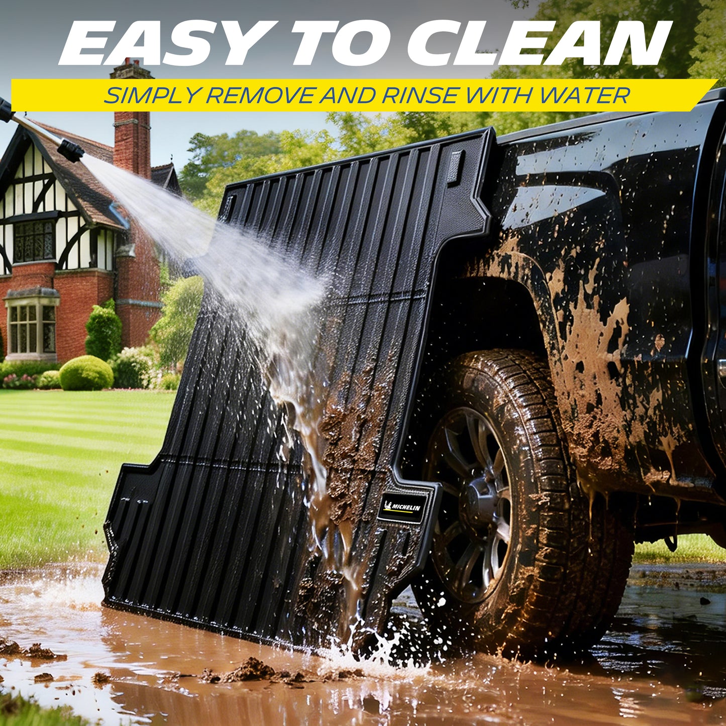 Truck Bed Mat Easy To Clean, Remove & Rinse With Water

