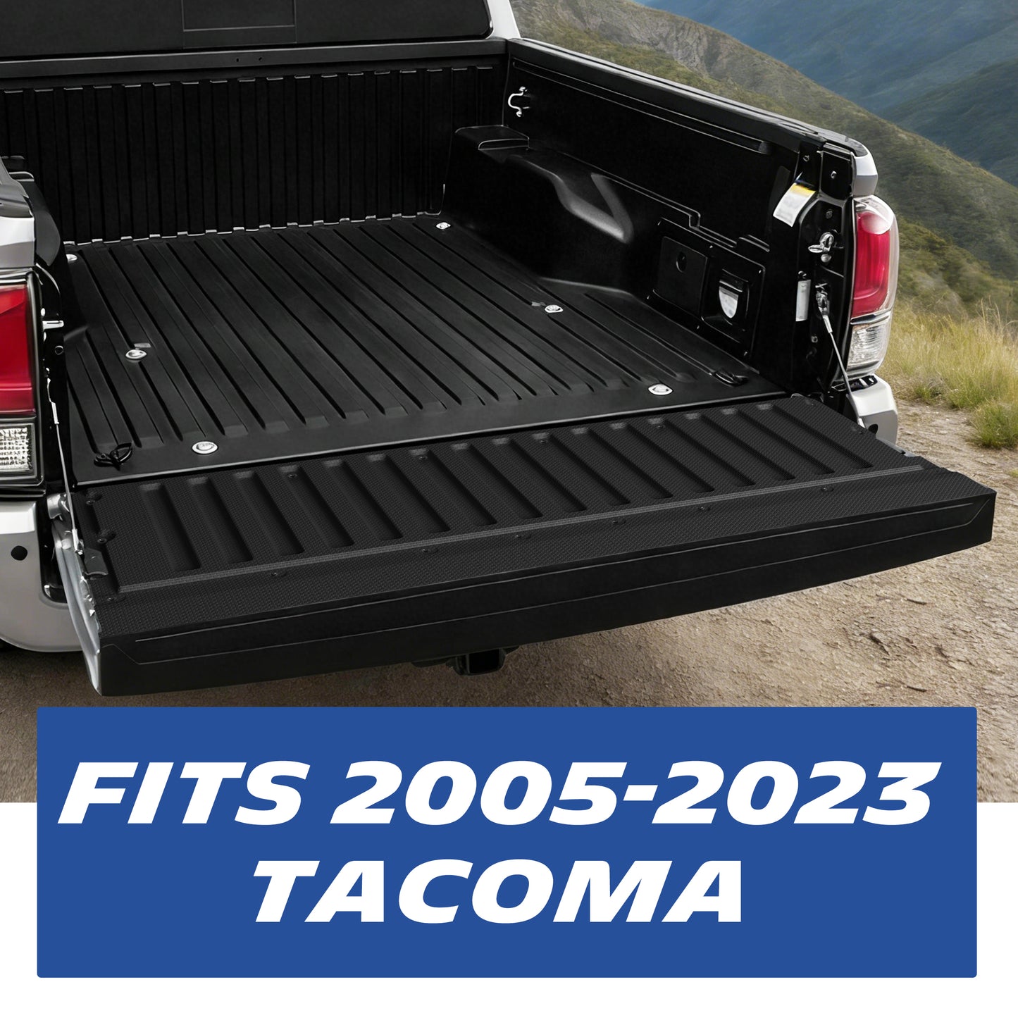 Michelin Truck Tailgate Protector for 2005-2023 Toyota Tacoma, All-Weather Tailgate Mat, Custom Fit, TPE, Pad