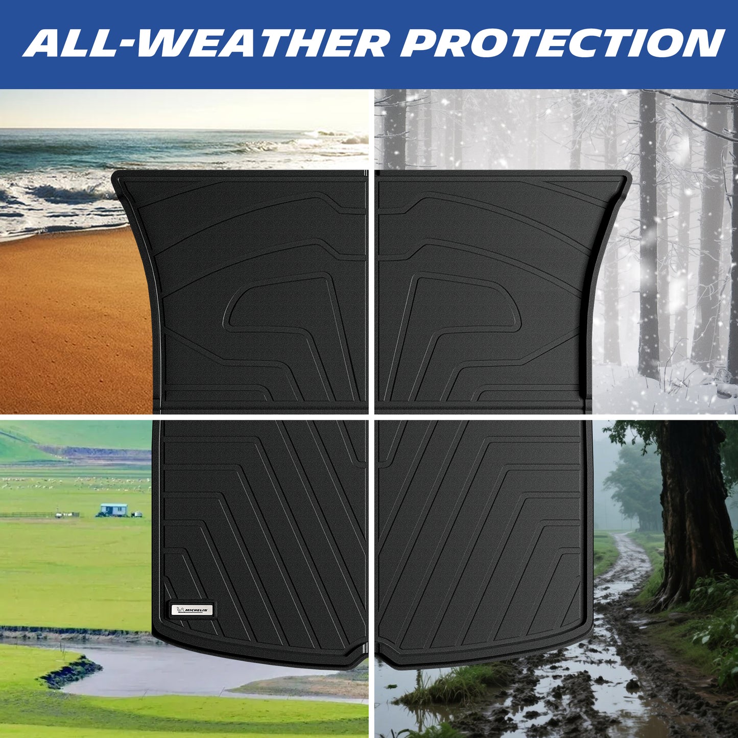 Elite Series Trunk Liner & Backrest Mat & Bumper Guard for 2025 2026 Tesla Model Y Juniper Accessories, 5 Seat, Not Fit Standard, All-Weather Trunk Mat, Cargo Mat, Non-Slip