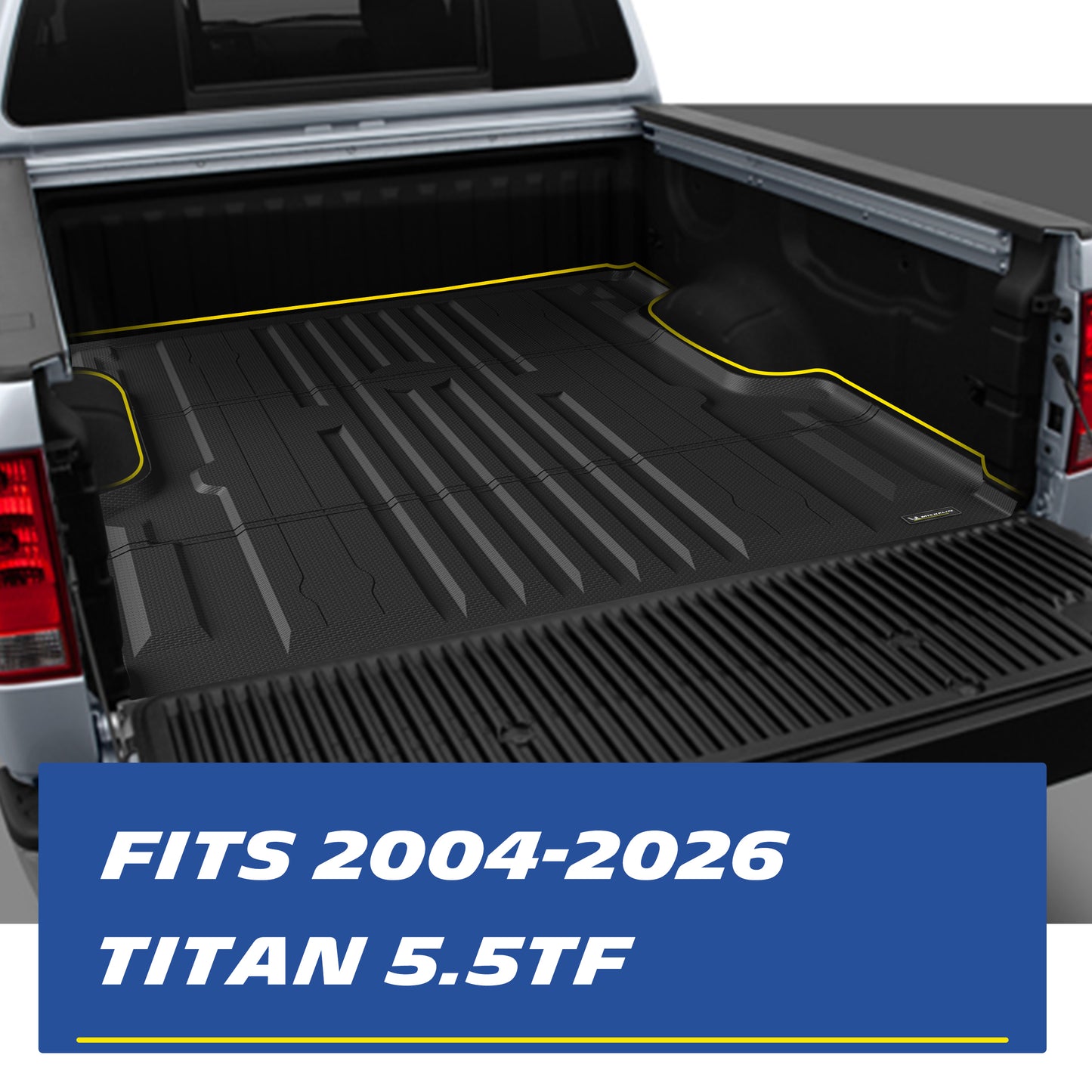Michelin Truck Bed Mat for 2004-2026 Nissan Titan - 5.5 FT Short Bed, All-Weather Truck Bed Liner, Custom Fit, TPE, Bedliner