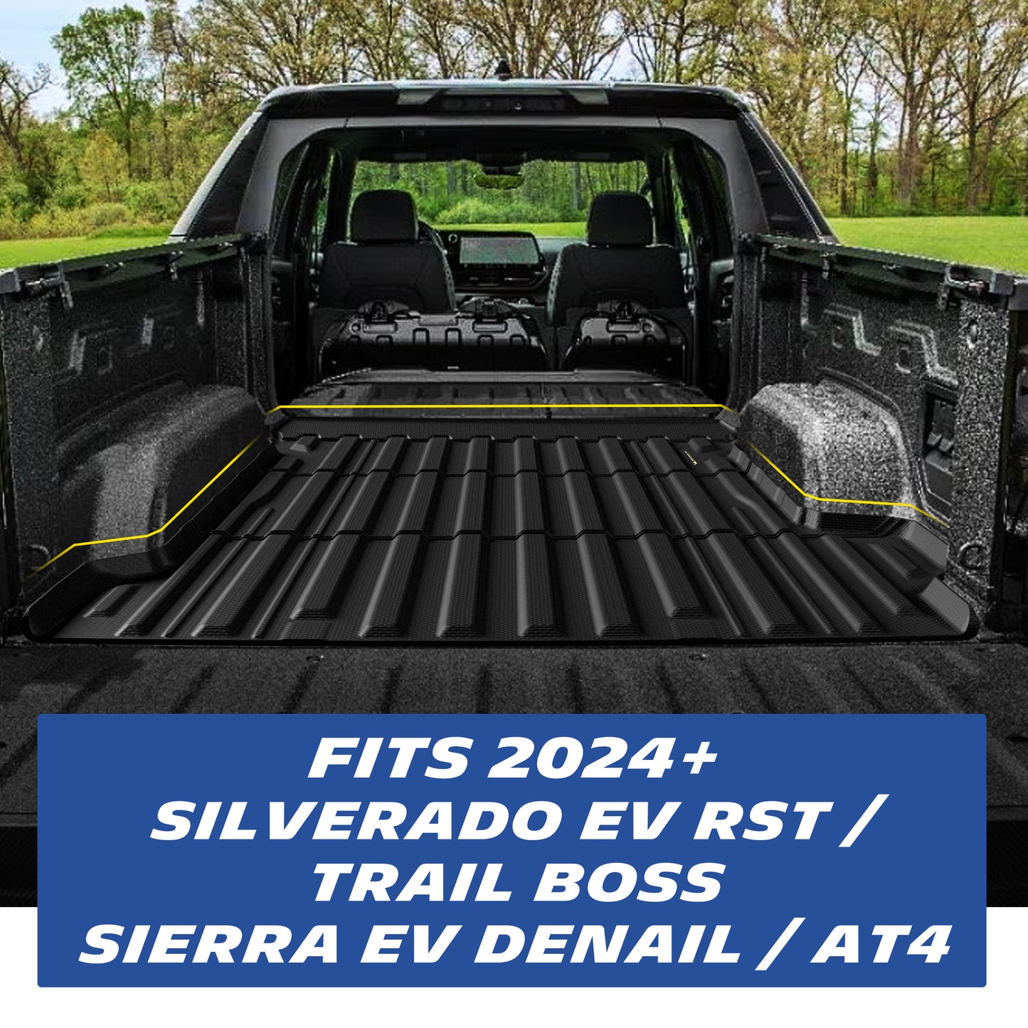 Michelin Truck Bed Mat for 2024-2026 Chevy Silverado EV RST/Trail Boss & GMC Sierra EV Denali/AT4 Only, All-Weather Truck Bed Liner, Custom Fit, Durable TPE, Bedliner, Non-Slip
