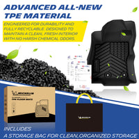 Advanced all-new recyclable odor-free TPE material used for Michelin all-weather floor mats. Storage bag included for tidy keeping.