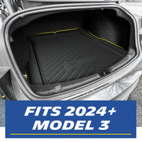 Michelin Trunk Liner for 2024-2026 Tesla Model 3 Highland, All-Weather Trunk Mat, Custom Fit, TPE, Cargo Mat, Non-Slip Cargo Liner