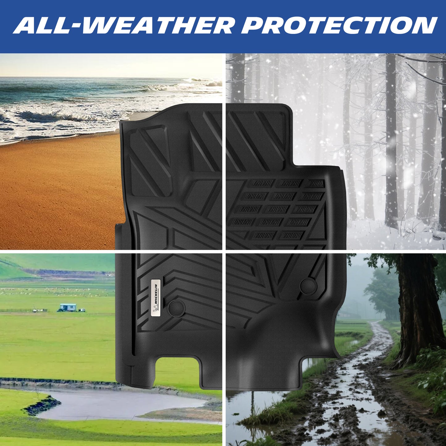 Michelin Ford Super Duty floor mats 2017-2026 used in mud snow and wet conditions