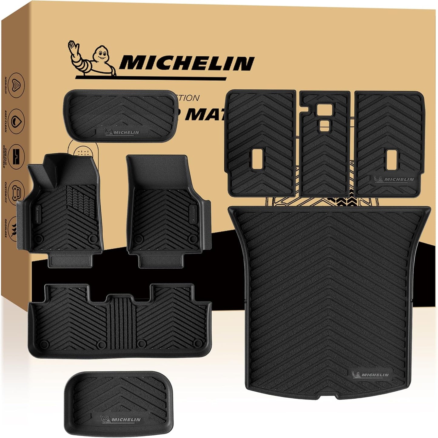 Michelin Floor & Trunk Mat Set for 2025-2026 Tesla Model Y Juniper 5-Seater 9PCS