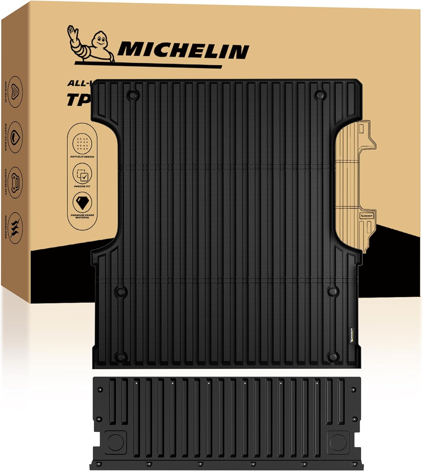 Michelin all-weather rubber car floor mat, anti-slip, durable, premium quality, universal fit for multiple car models