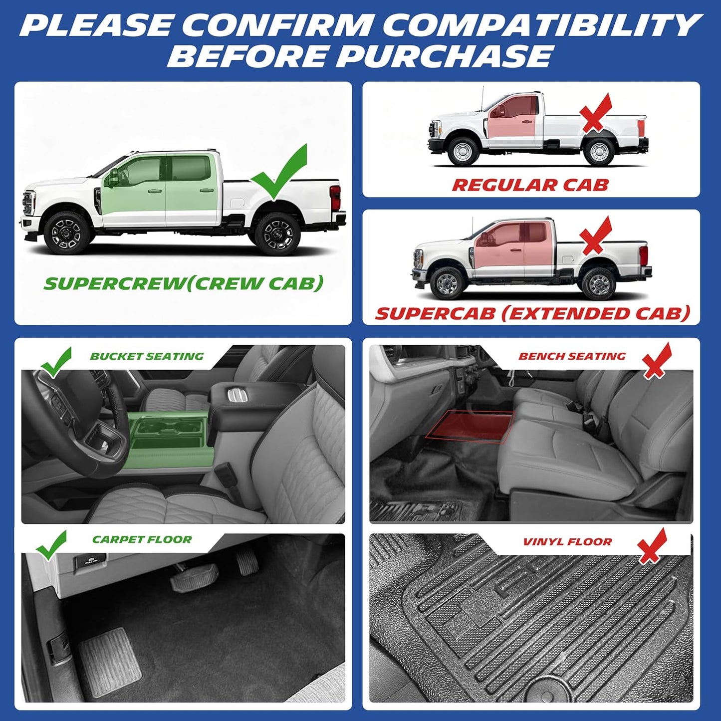 Michelin Premier Front Floor Mats for Ford Super Duty Crew Cab (2017-2026)