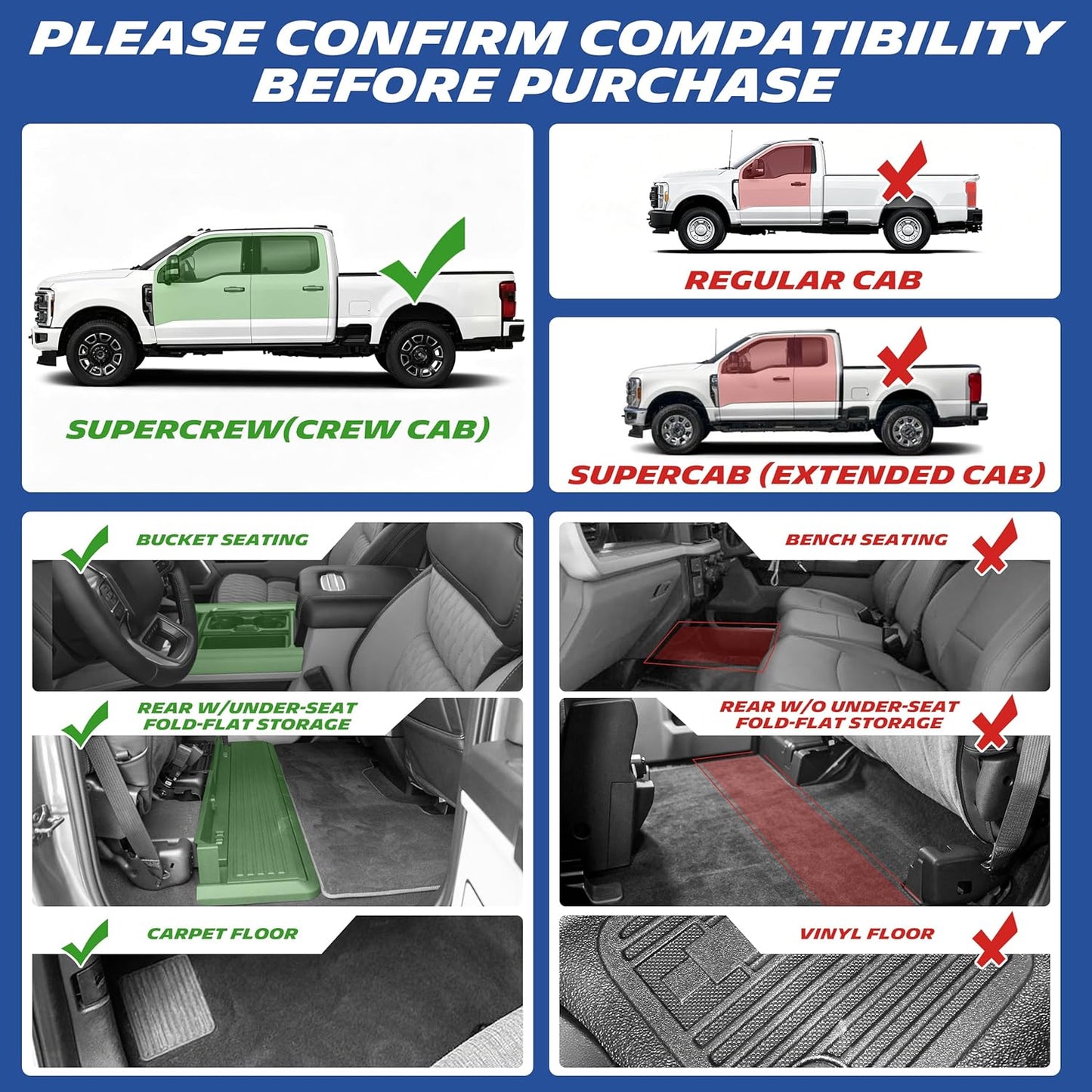 Michelin Premier Front & RearFloor Mats for Ford Super Duty Crew Cab (2017-2026)