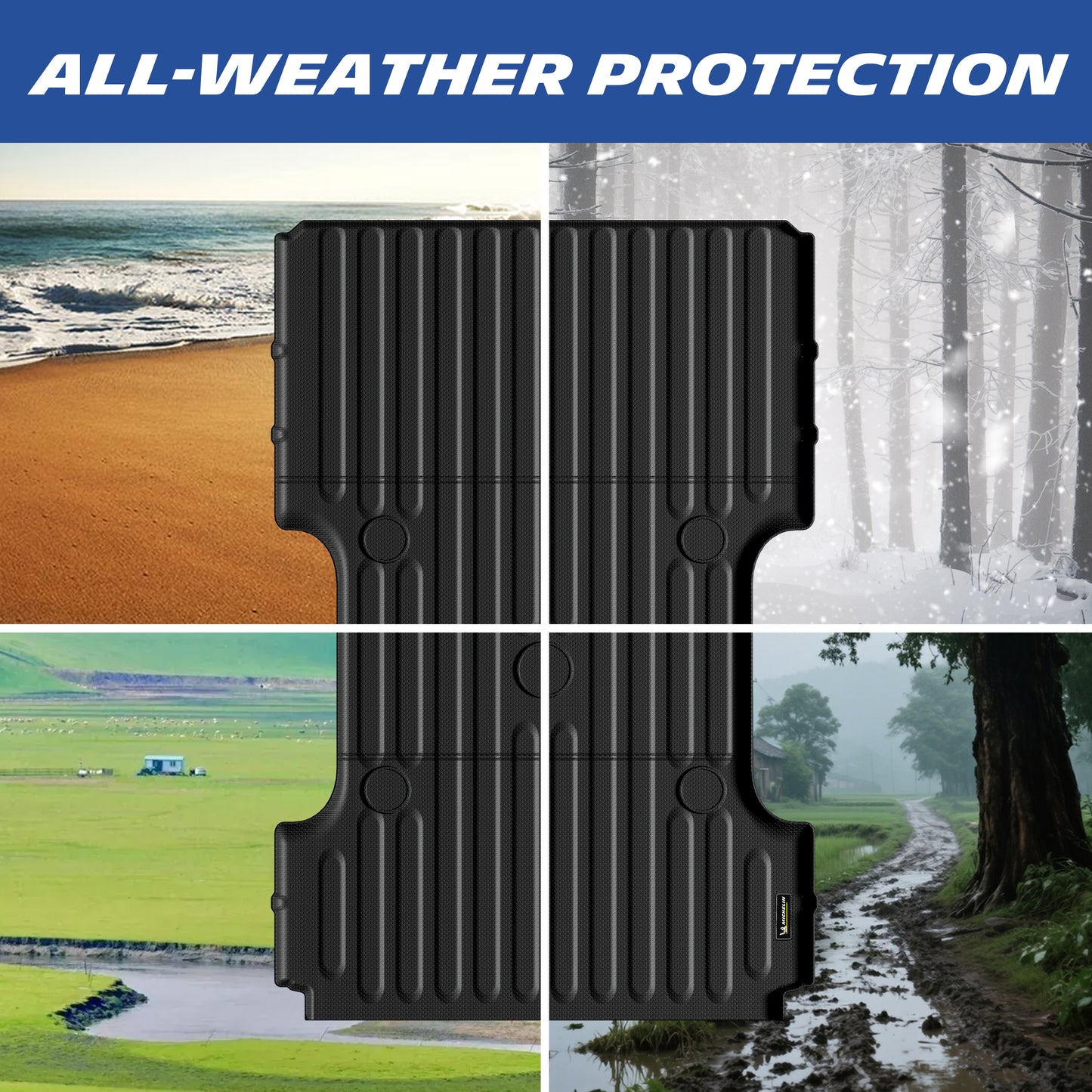 Michelin all-weather TPE truck bed mat, all-weather protection, durable in extreme temperatures, effectively protects original truck bed.
