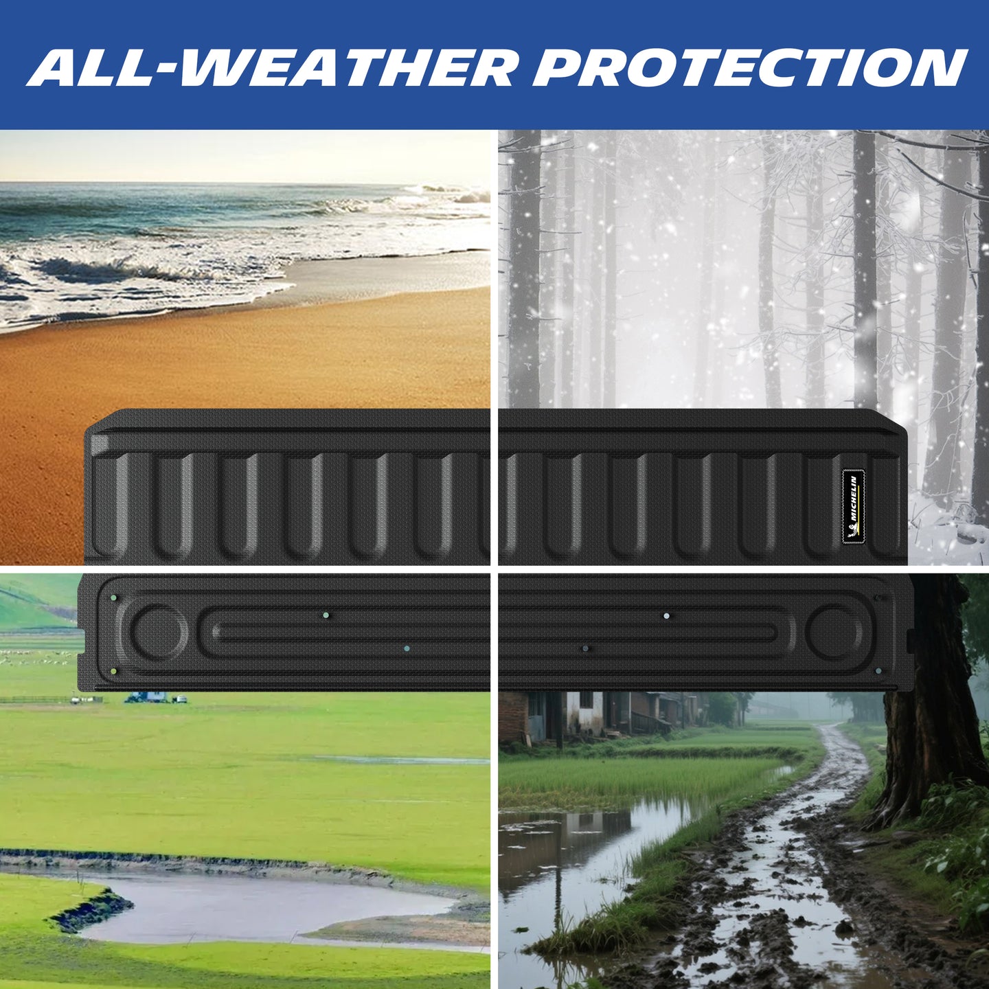 Michelin all-weather TPE tailgate mat, all-weather protection, durable in extreme temperatures, effectively protects original tailgate.