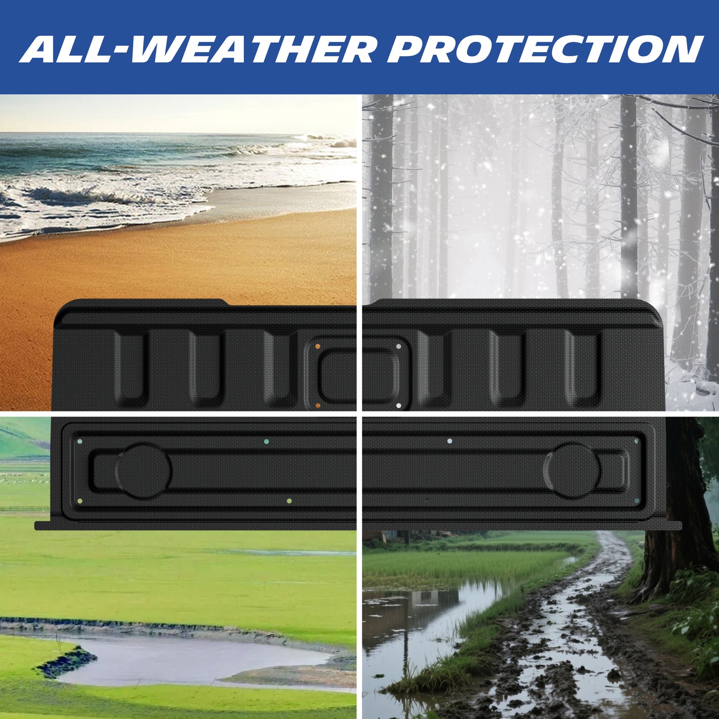 Michelin Truck Tailgate Protector for 2020-2024 2025 2026 Jeep Gladiator, All-Weather Tailgate Mat, Custom Fit, Durable TPE, Non-Slip