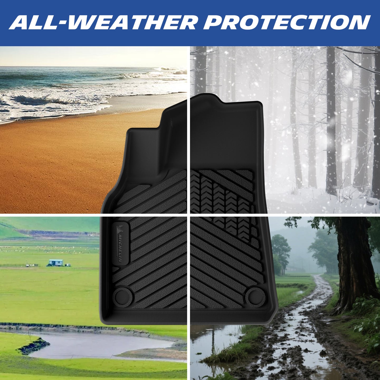 Michelin all-weather TPE floor mats, all-weather protection, durable in extreme temperatures, effectively protects original vehicle carpet.