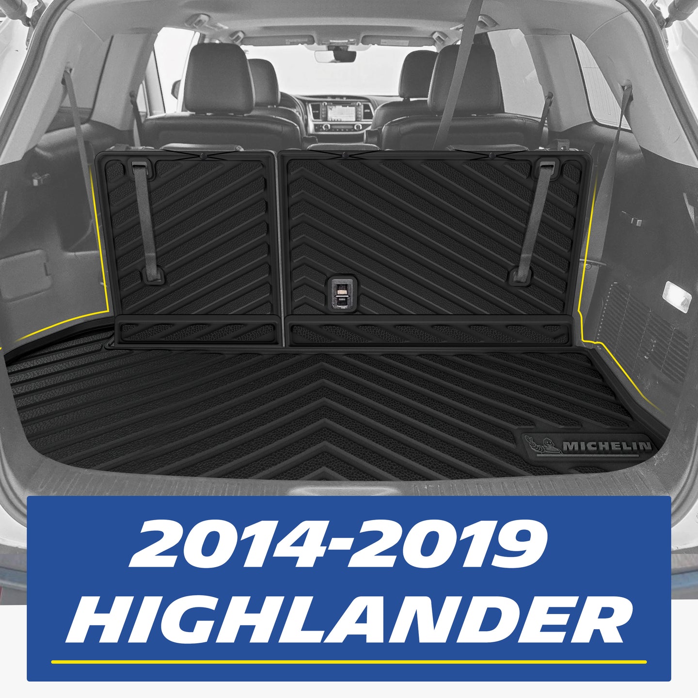 Michelin custom cargo liner installed inside trunk of 2014-2019 Toyota Highlander