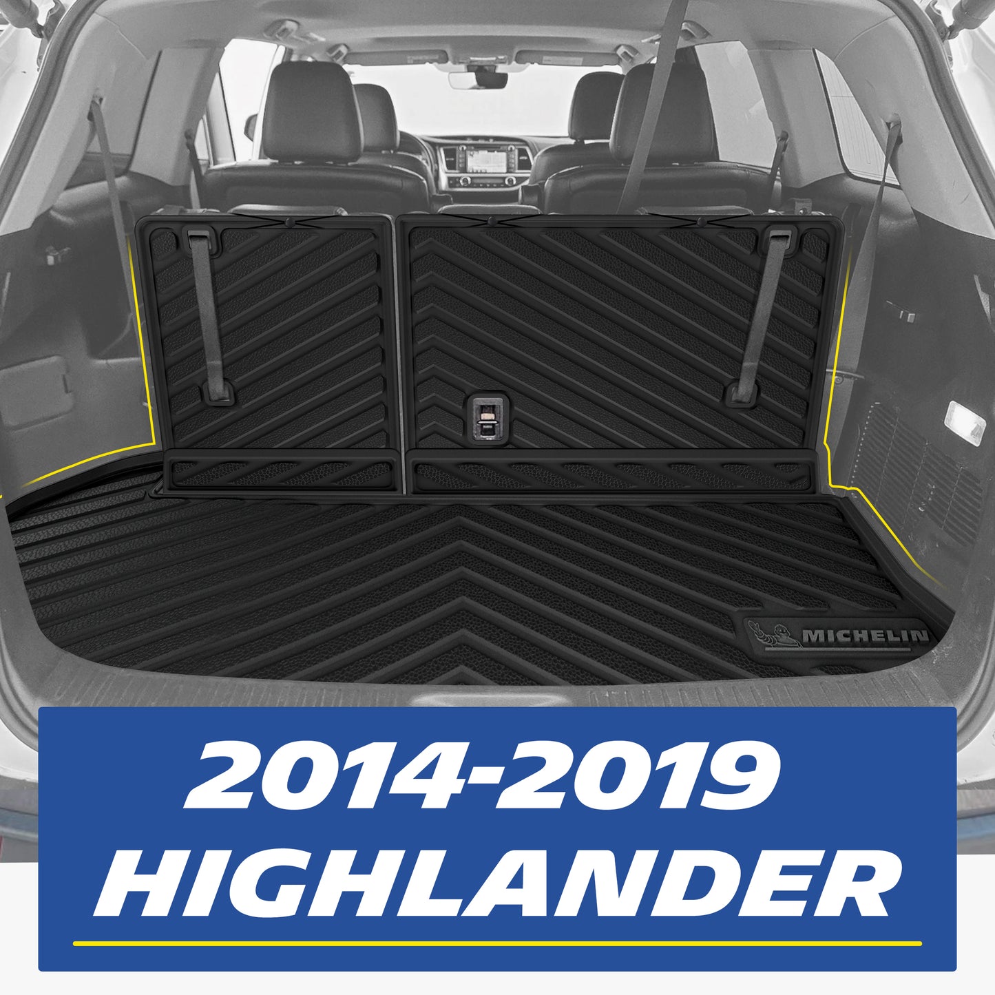 Michelin custom cargo liner installed inside trunk of 2014-2019 Toyota Highlander
