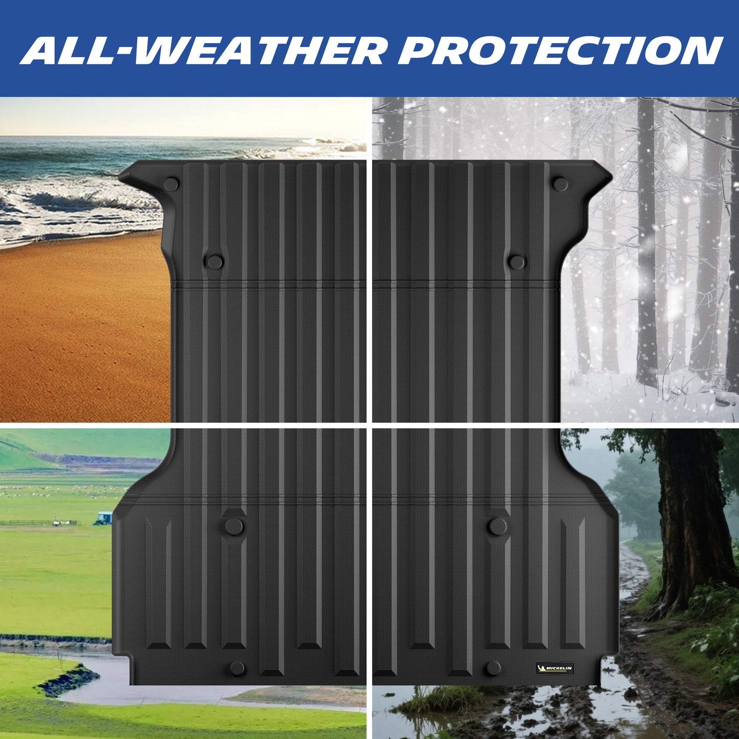 Michelin Truck Bed Mat for 2004-2014 Ford F-150/Lincoln Mark LT 2006-2008 - 5.5 FT Short Bed, All-Weather Truck Bed Liner, Custom Fit,TPE