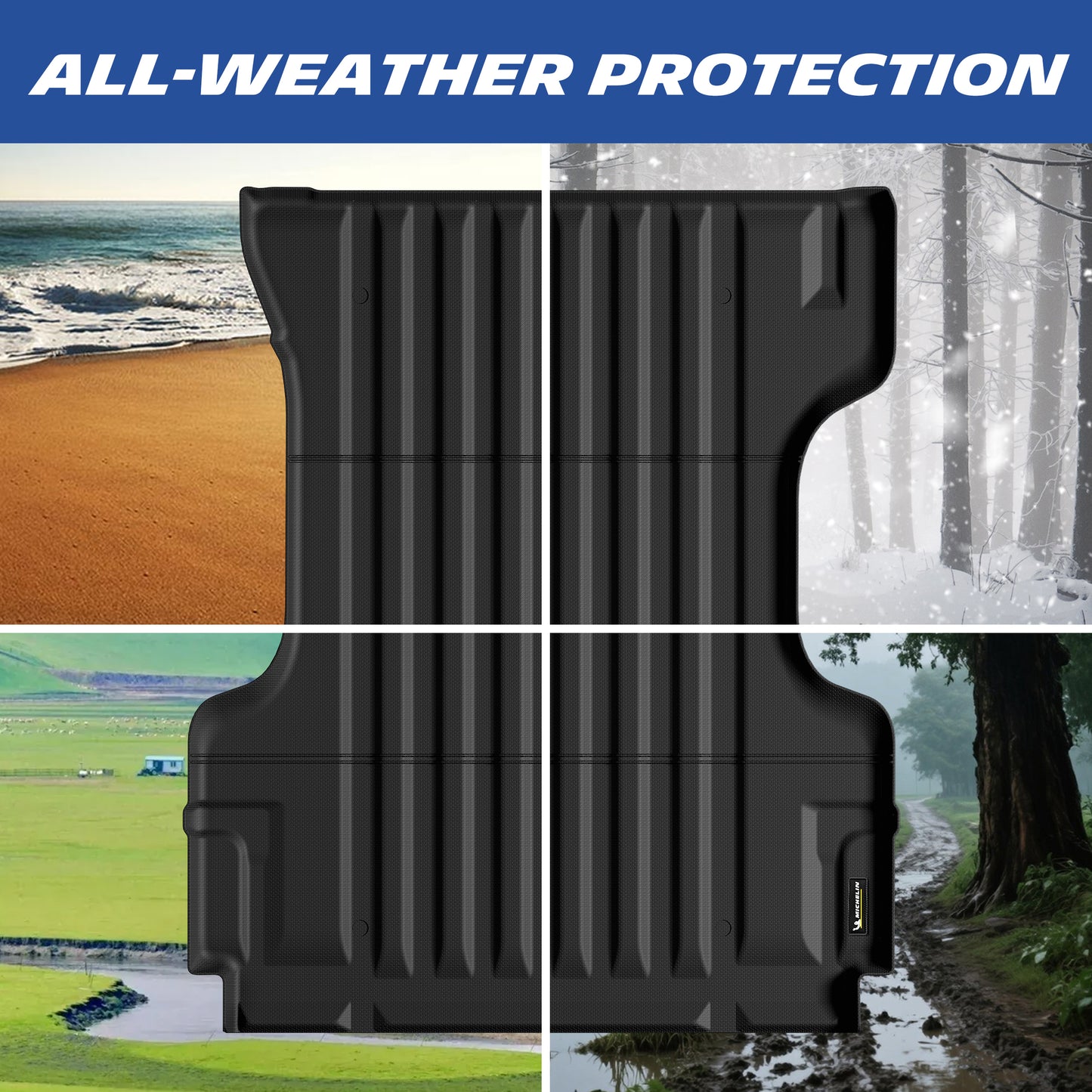 Michelin Truck Bed Mat for 2022-2026 Nissan Frontier 6 FT/73.3" Only (Not Fit Drop-in Bed Liners), All-Weather Truck Bed Liner, Custom Fit, Durable TPE, Bedliner, Non-Slip