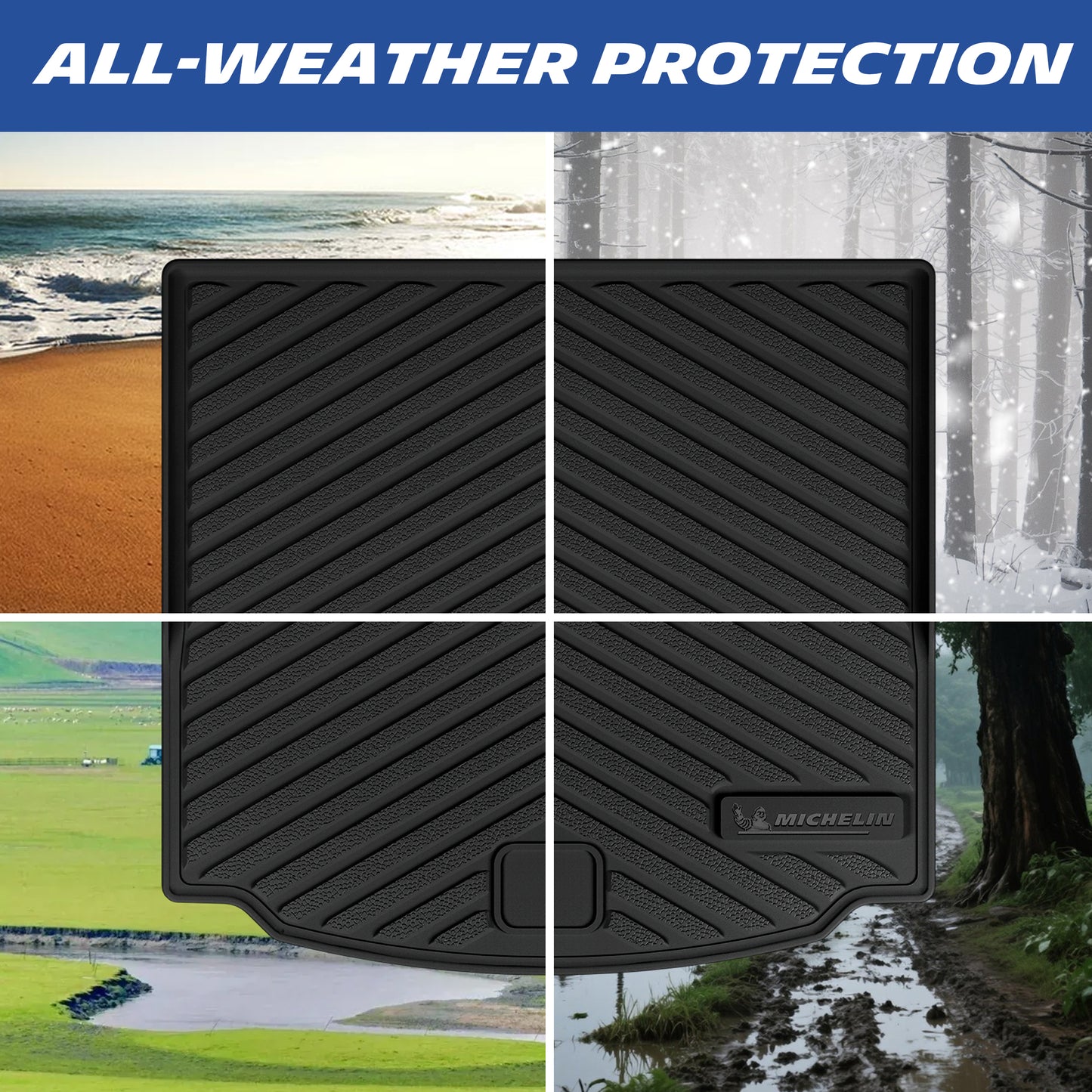 Michelin all-weather TPE floor mats, all-weather protection, durable in extreme temperatures, effectively protects original vehicle carpet.