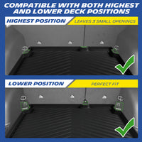 Dual-position trunk mat compatible with high & low cargo floor deck of Jeep Compass
