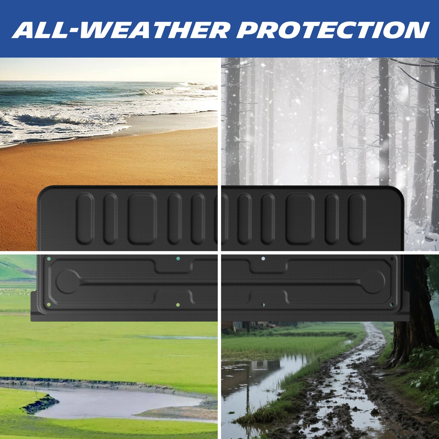 Michelin Truck Tailgate Protector for 2007-2021 Toyota Tundra, All-Weather Tailgate Mat, Custom Fit, TPE, Pad
