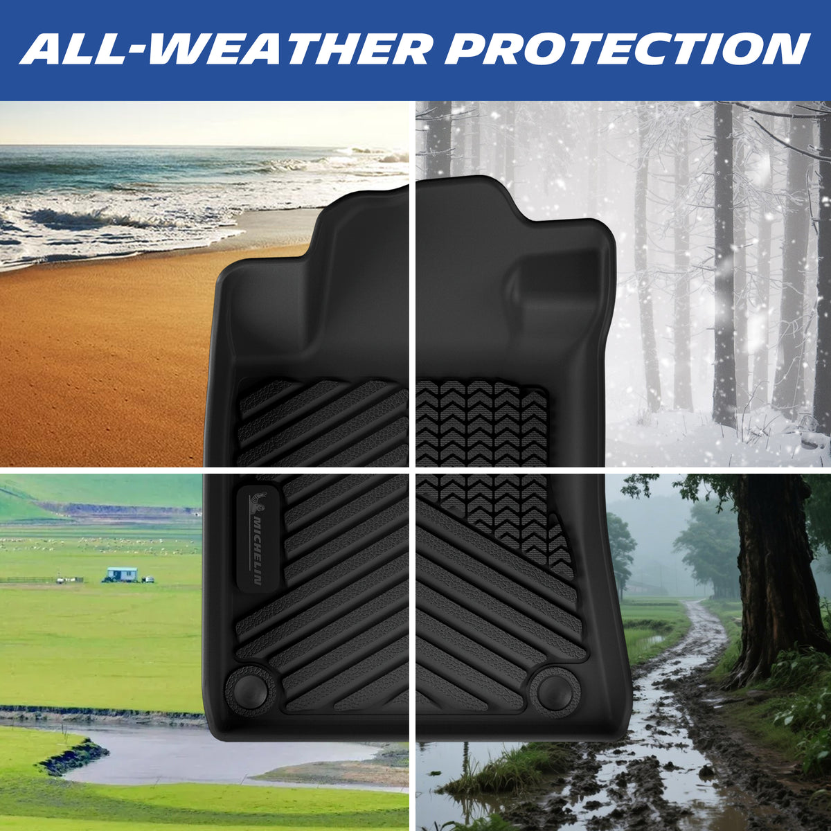 Michelin TPE floor mats easy to clean, simply remove and rinse with water for quick and effortless maintenance.