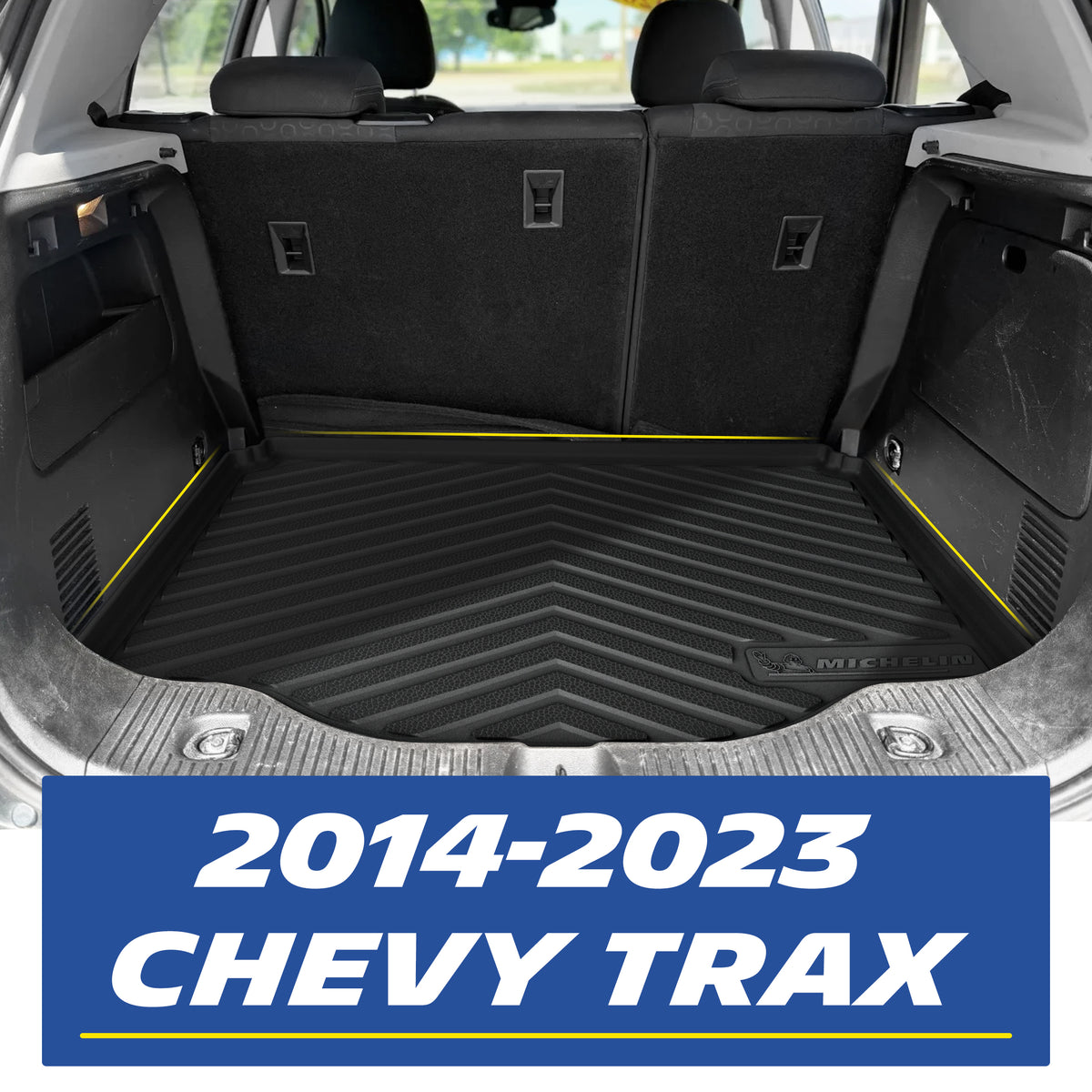 Easy-to-clean demonstration for the Chevy Trax all-weather TPE floor mat: the completely waterproof design allows thick mud and heavy dirt to be effortlessly washed away with a pressure washer, making routine maintenance quick and simple.