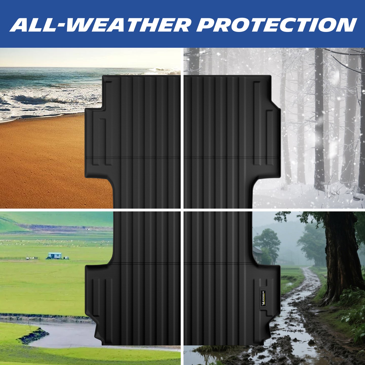All-Weather TPE Truck Bed Mat Michelin Waterproof Cargo Liner