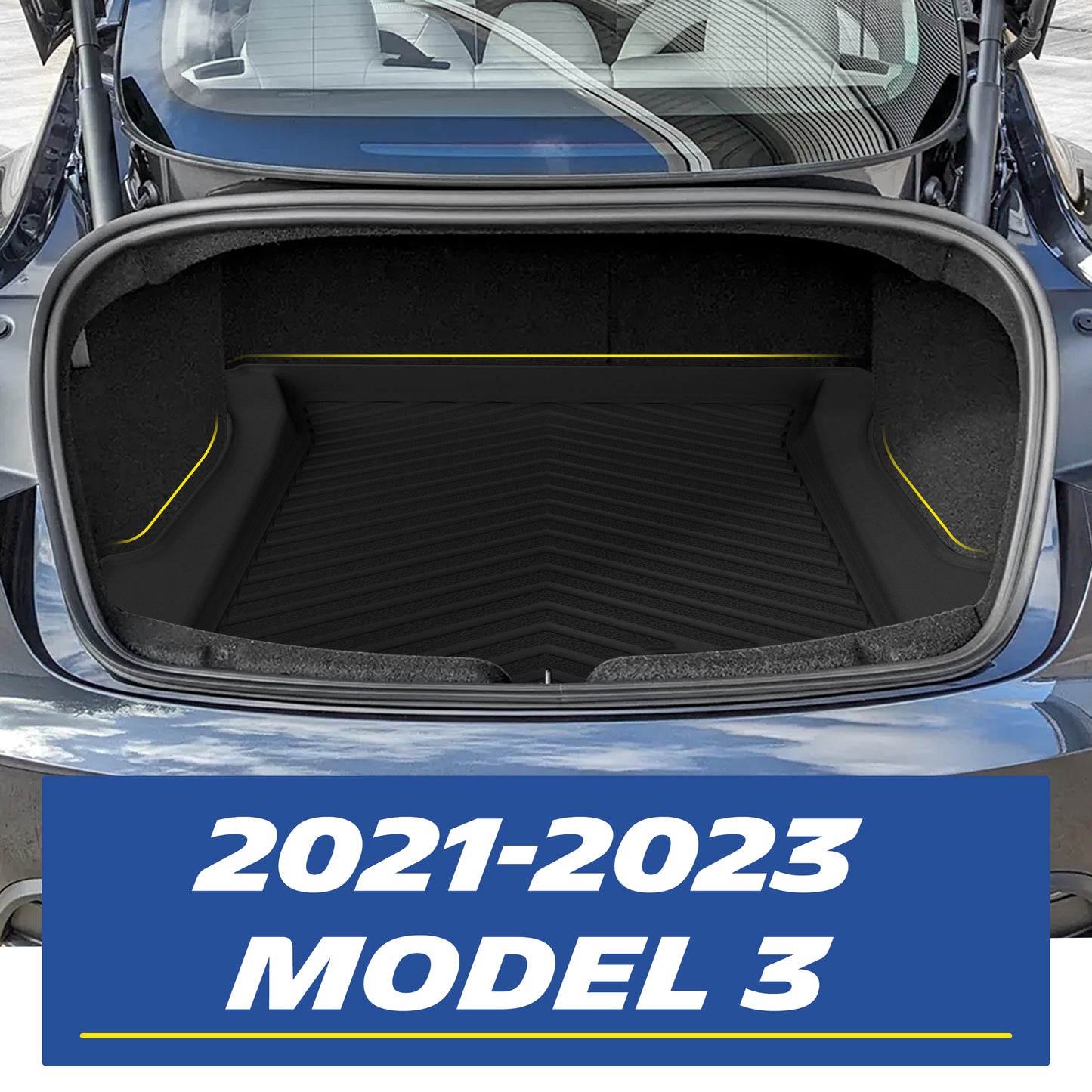 Michelin all-weather TPE floor mats, custom-designed for 2021-2023 Tesla Model 3, perfect custom-fit for your vehicle.