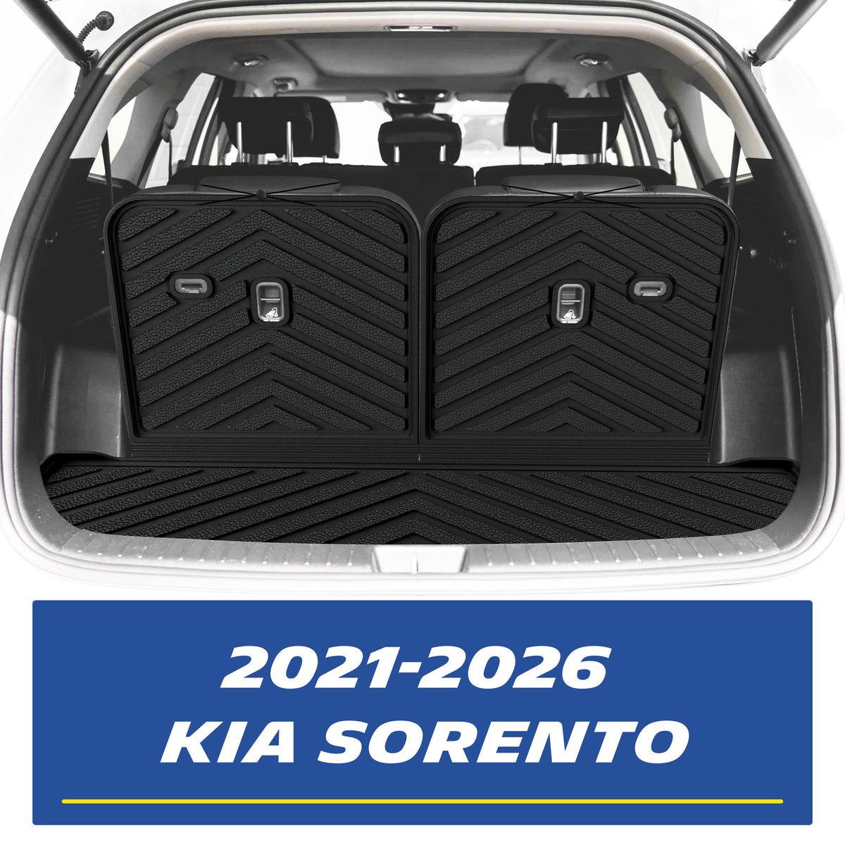 Cargo trunk mat for 2021-2026 Kia Sorento with seat back protector mats
