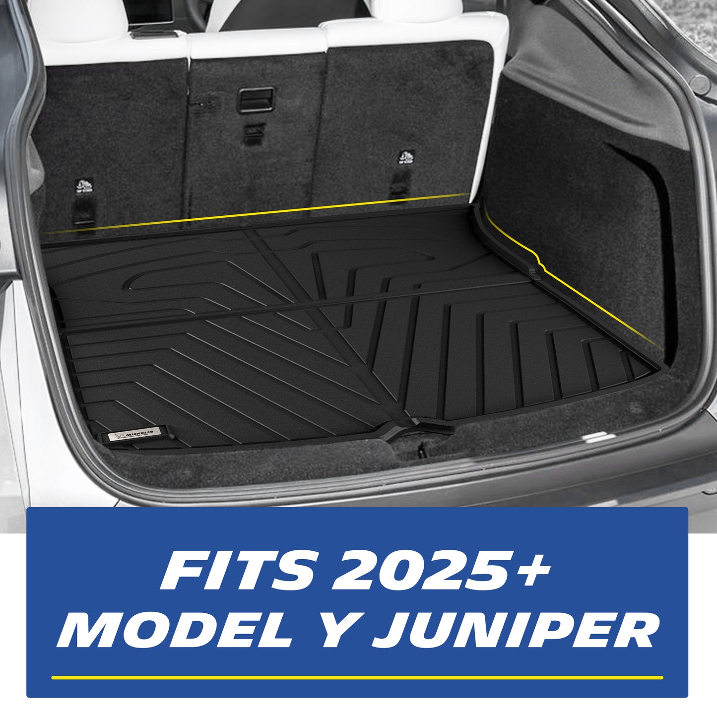 Michelin Elite Series Floor Mats & Trunk Liner for 2025 2026 Tesla Model Y Juniper Accessories, Floor & Frunk & Trunk & Rear Lower Mat, 5 Seat, Not Fit Standard, All-Weather Floor Liner & Trunk Mat