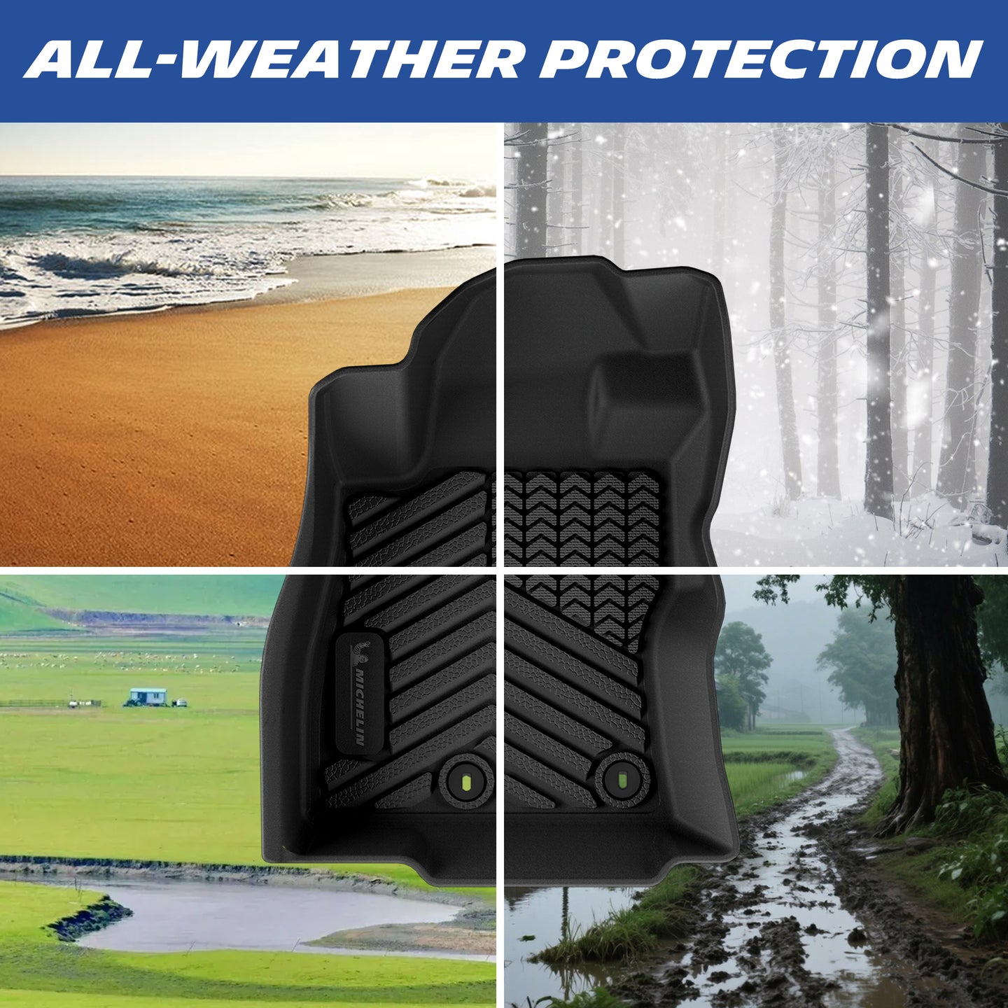 All-weather protection floor mat suited for various environments